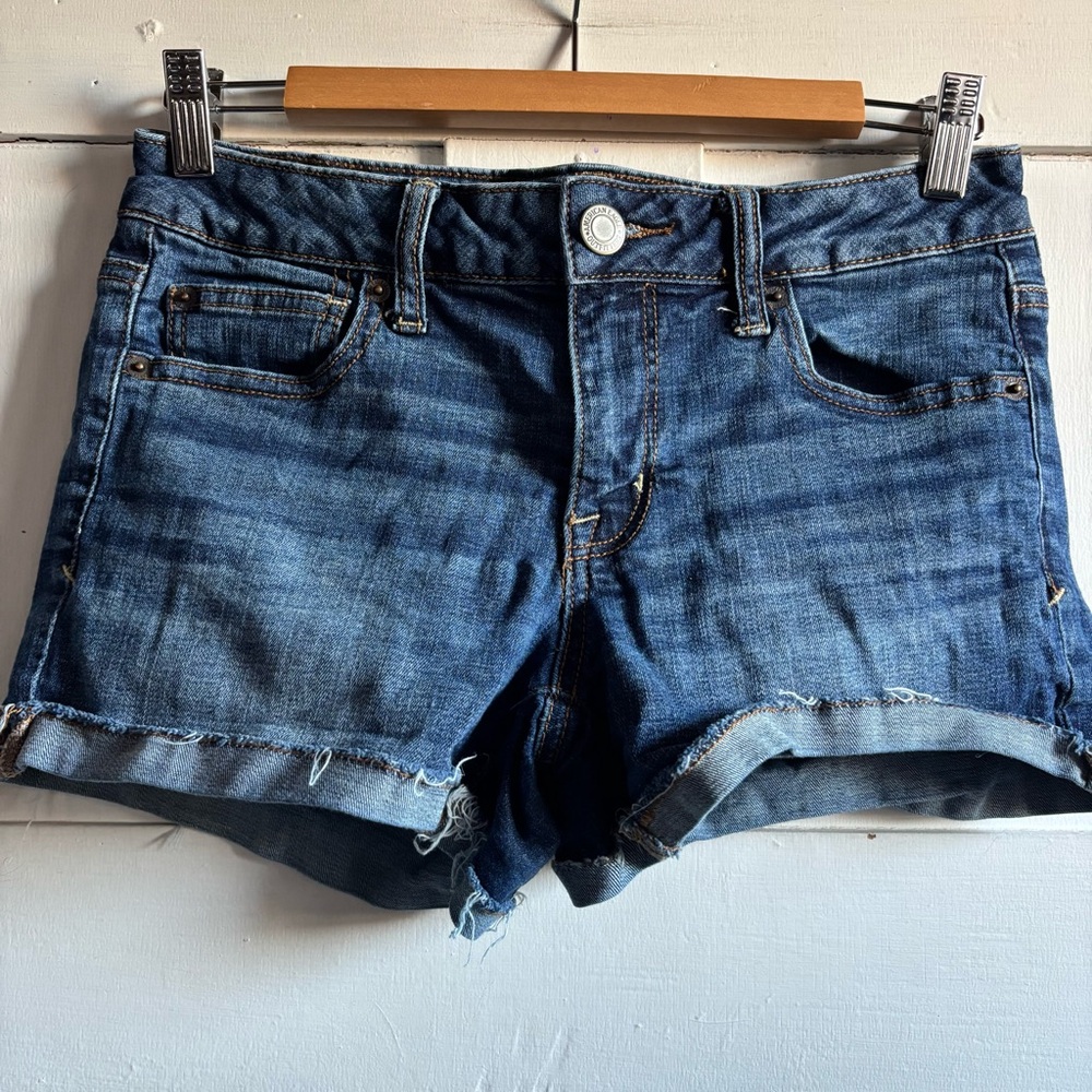 American Eagle Outfitters Dark Blue Denim Jean Shorts